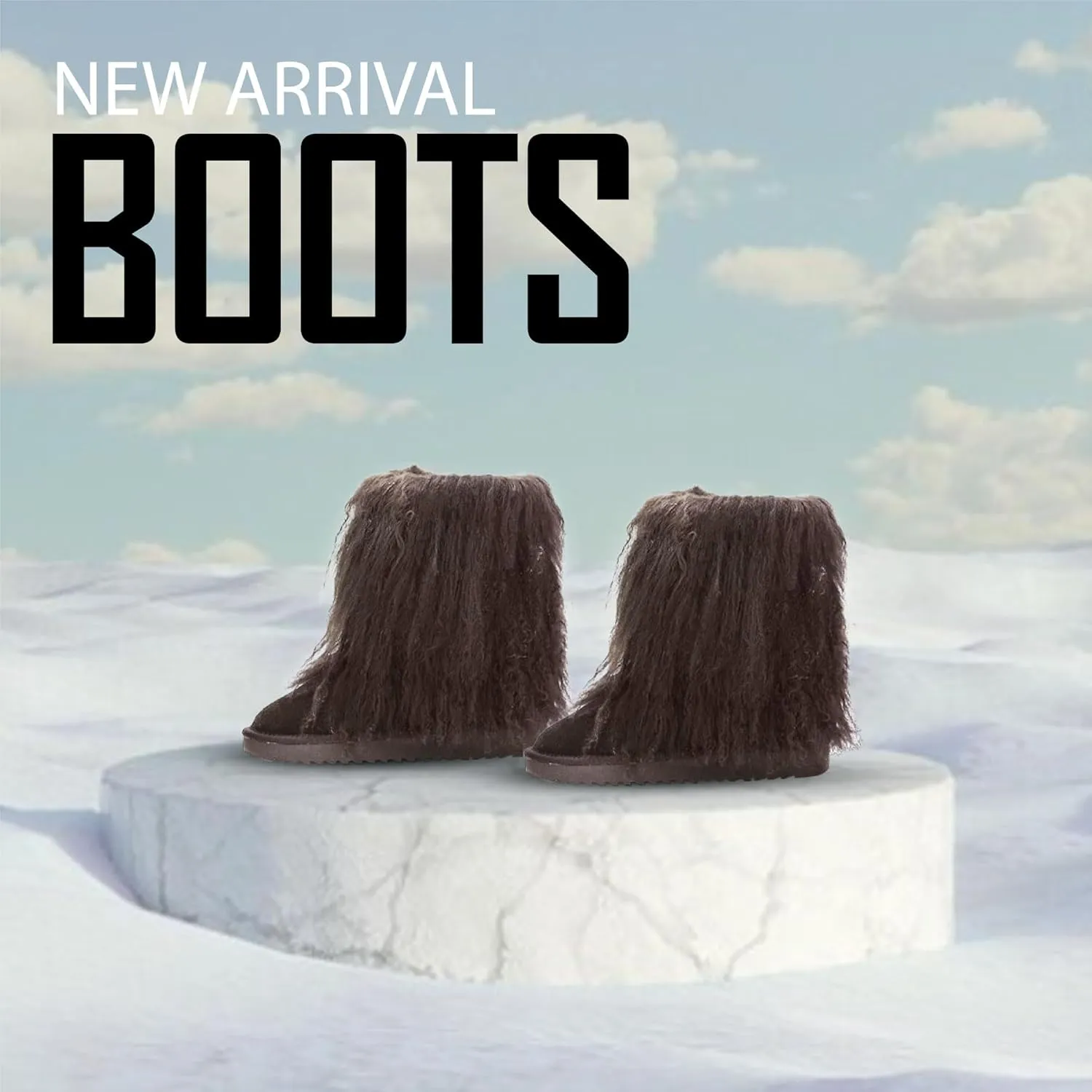Cape Robbin Freezy Warm Winter Fur Boots for Women and Girls - Stylish Fashion Faux Fur Boots - Fuzzy, Fluffy Furry Lined Boots Women - Cute Flat Moon Winter Boots