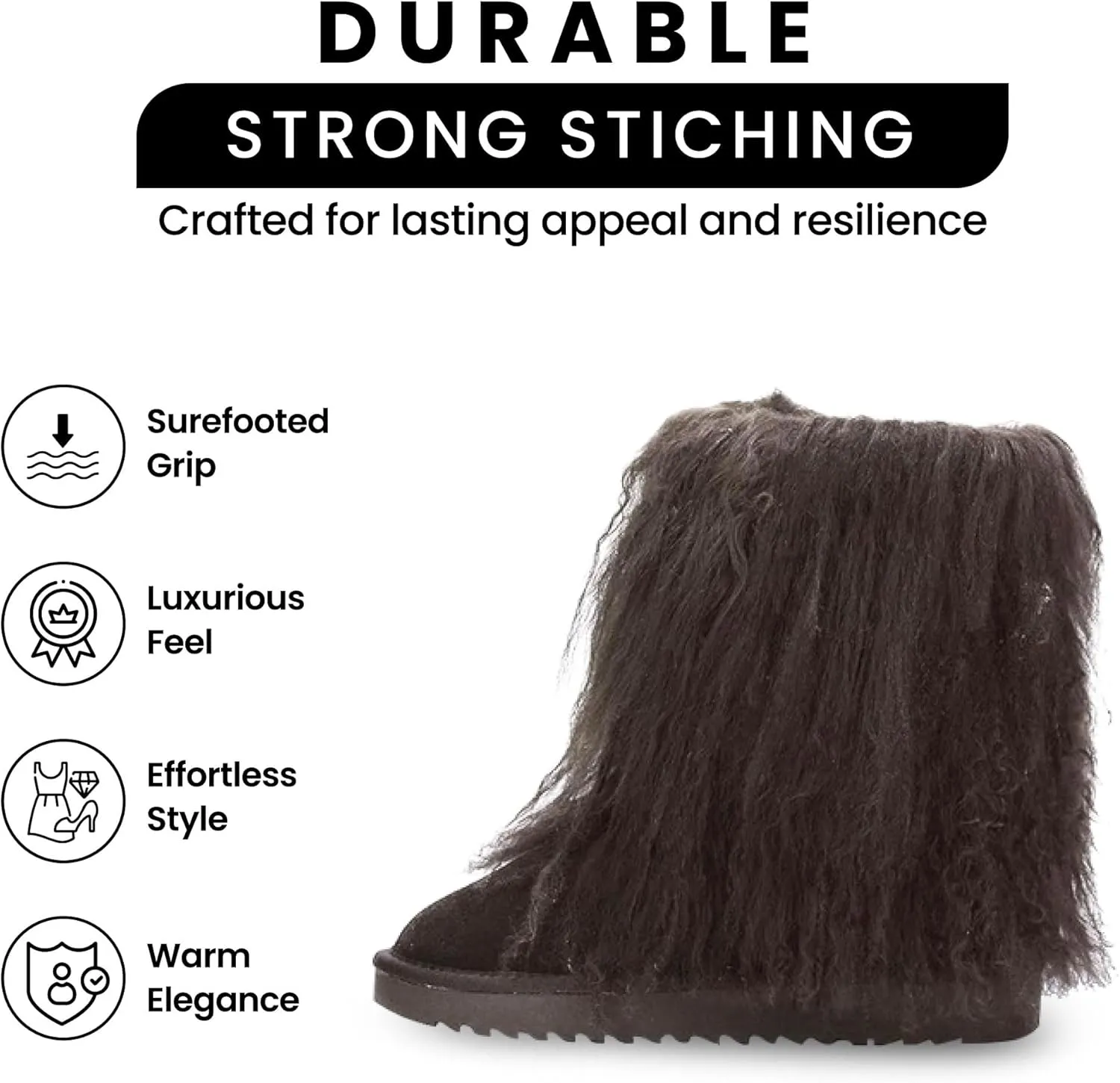 Cape Robbin Freezy Warm Winter Fur Boots for Women and Girls - Stylish Fashion Faux Fur Boots - Fuzzy, Fluffy Furry Lined Boots Women - Cute Flat Moon Winter Boots