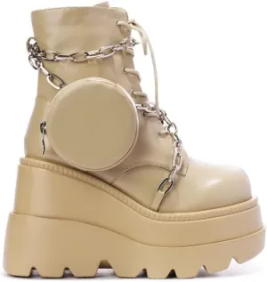 Cape Robbin Laverne Chunky Lug Platform Chain Zipper Bootie