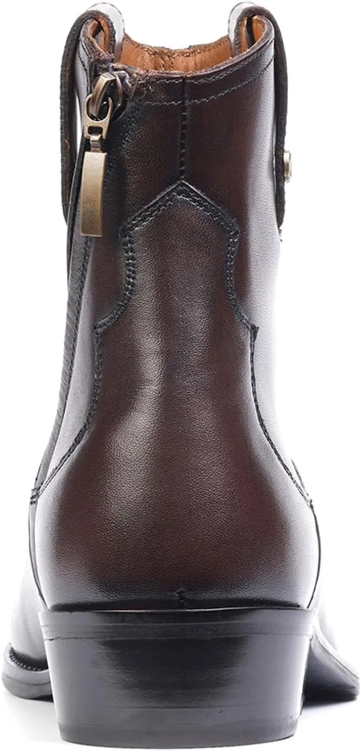 Carlos Santana Zappa Cowboy Boots for Men | Zipper Closure | Rubber Outsole & Cushion Comfort Footbed | Calfskin Leather Upper