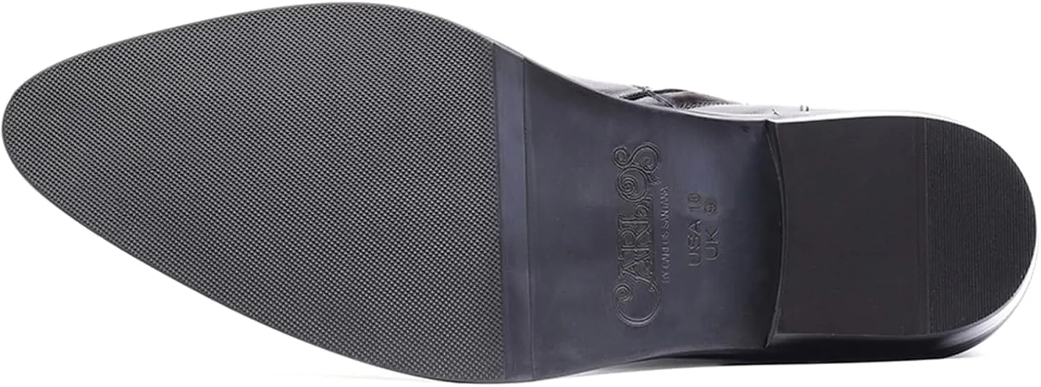 Carlos Santana Zappa Cowboy Boots for Men | Zipper Closure | Rubber Outsole & Cushion Comfort Footbed | Calfskin Leather Upper