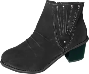 Cathalem Ankle Boots for Women, Booties for Women Low Heel V Cut Flat Ankle Boots Comfort Cowboy Combat Boots