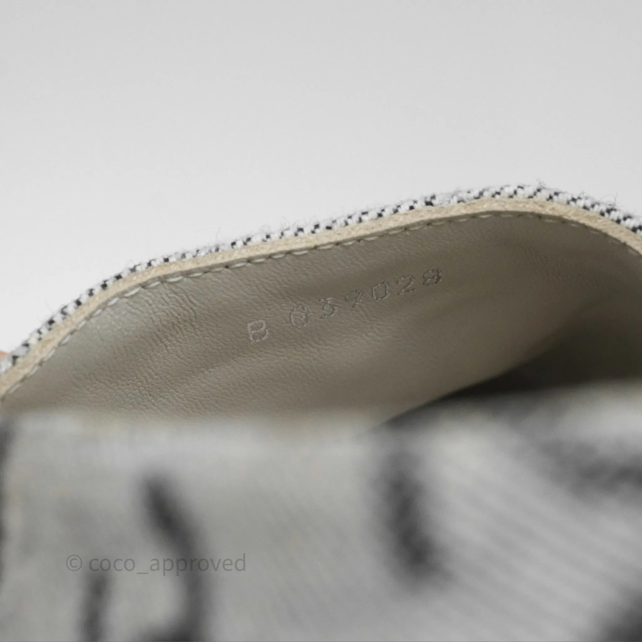 Chanel CC Espadrilles in Grey Cotton Jacquard Black Grosgrain 22S Size 38