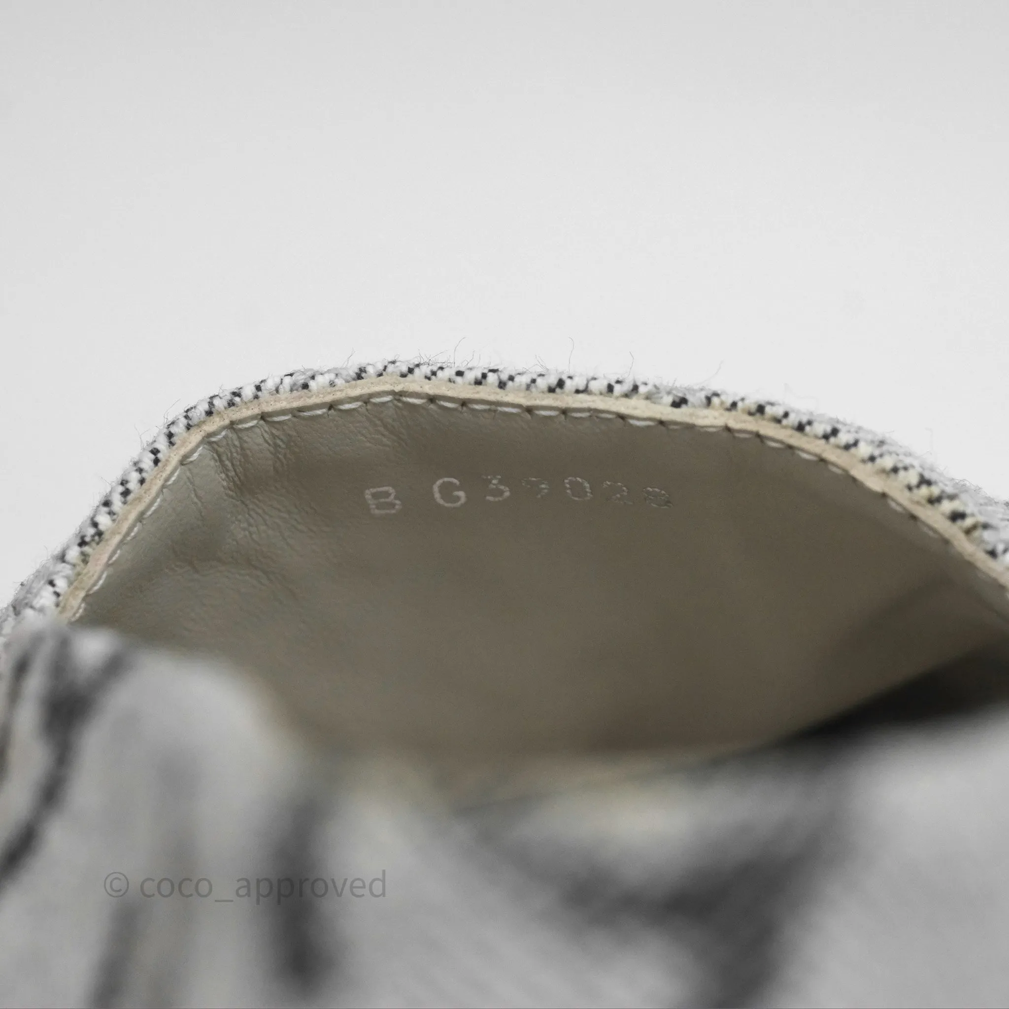 Chanel CC Espadrilles in Grey Cotton Jacquard Black Grosgrain 22S Size 38
