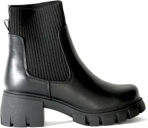 Chariot & Co: Rita - Womens Platform Ankle Boots Elastic Chunky Block Heel Chelsea Booties Lug Sole Combat Shoes