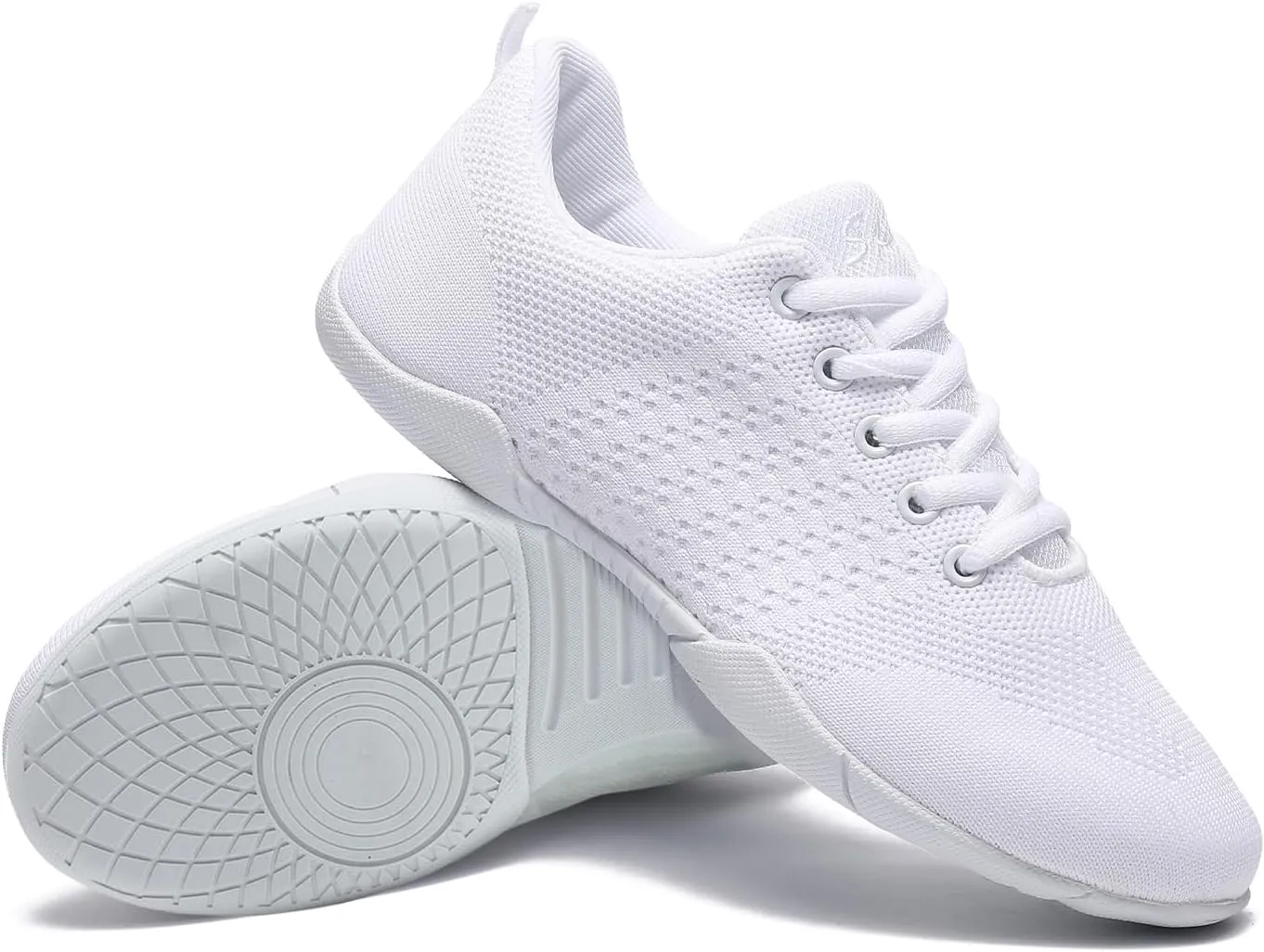 Cheer Shoes for Girls Womens White Cheer Shoes Youth Cheerleading Shoes Competition Sports Training Athletic Comfortable Flats Breathable Soft Kids Cheer Sneakers