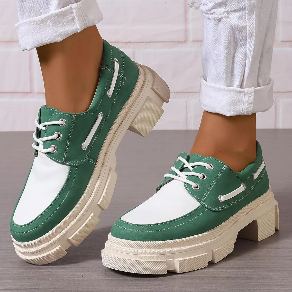 Chunky Loafers for Women,Patent Leather Platform Loafers Lug Sole Slip On Shoes Work Office Business Casual Dress Shoes