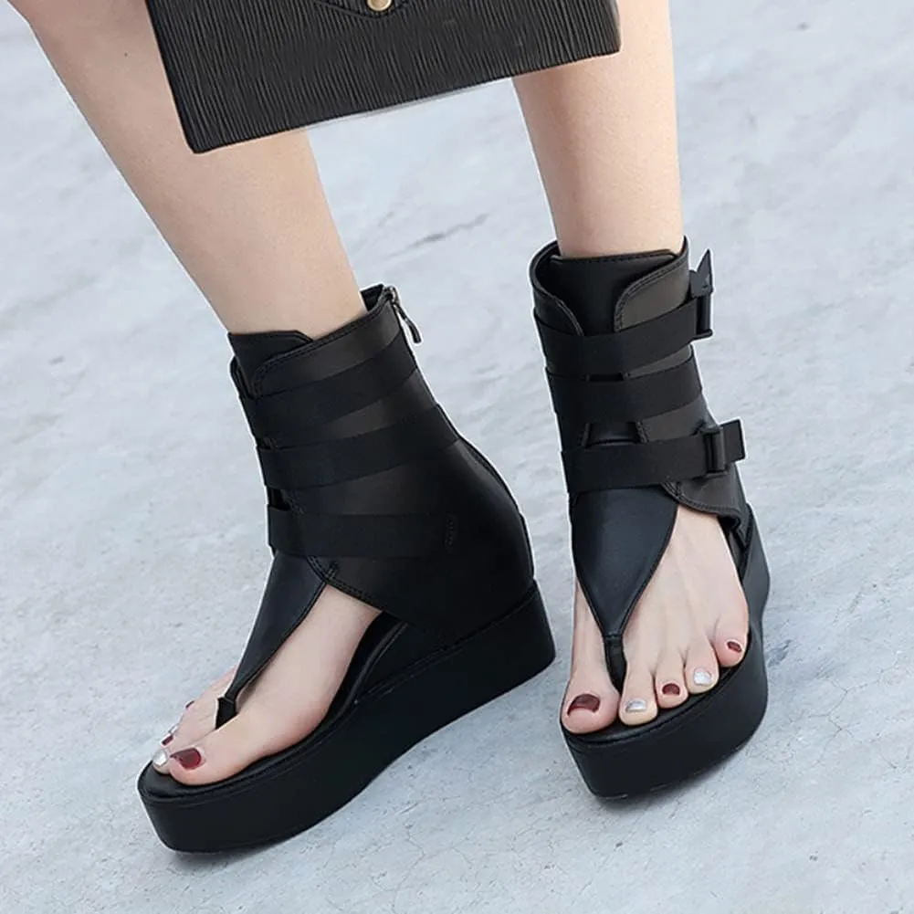 Ciuyurra Classic Summer Shoes Platform Open Toe Gladiator Sandals