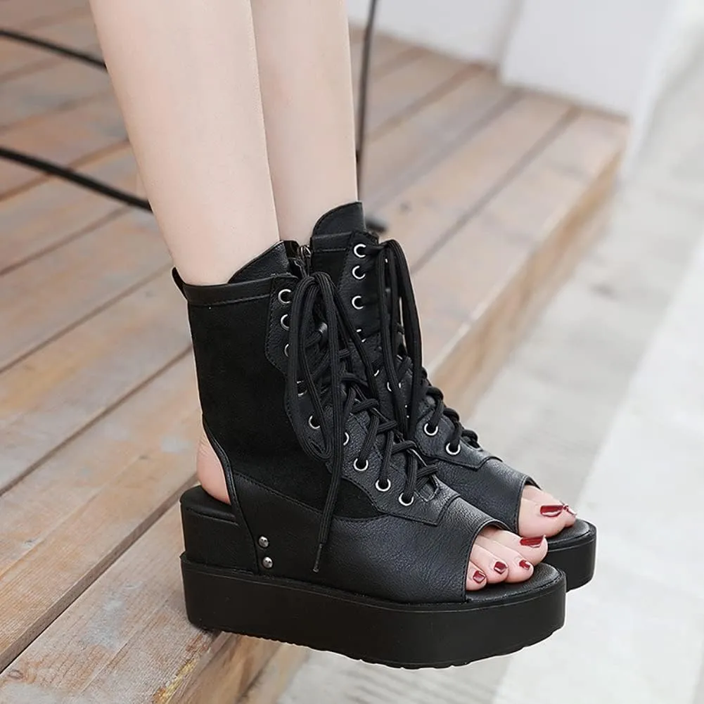 Ciuyurra Classic Summer Shoes Platform Open Toe Gladiator Sandals