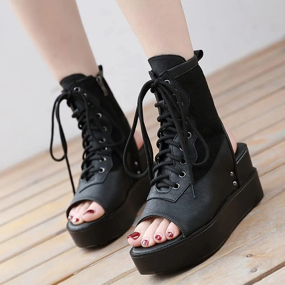 Ciuyurra Classic Summer Shoes Platform Open Toe Gladiator Sandals