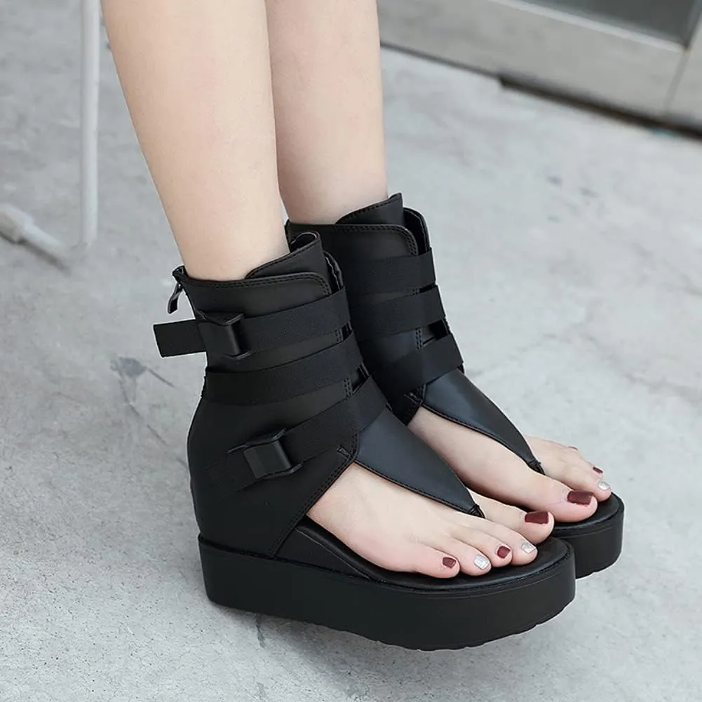 Ciuyurra Classic Summer Shoes Platform Open Toe Gladiator Sandals