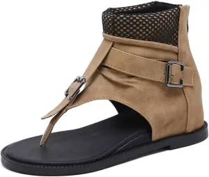 Ciuyurra Classic Summer Thongs Shoes Gladiator Sandals Increasing Mid Heels