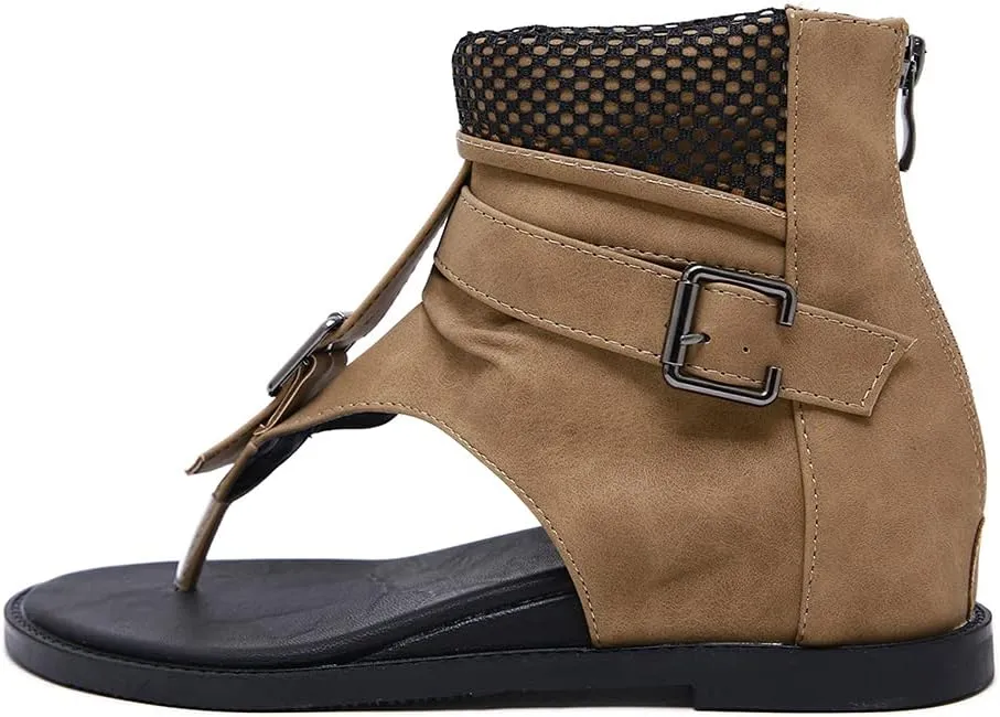 Ciuyurra Classic Summer Thongs Shoes Gladiator Sandals Increasing Mid Heels