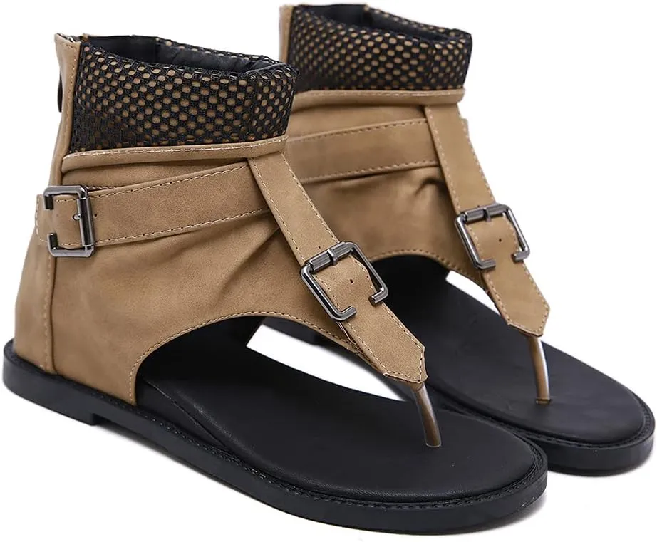 Ciuyurra Classic Summer Thongs Shoes Gladiator Sandals Increasing Mid Heels