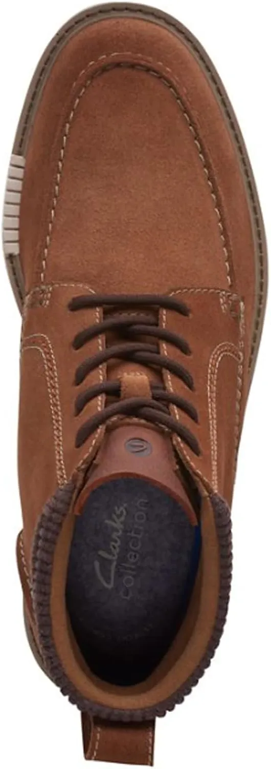 Clarks Mens Barnes Mid Suede Ankle Combat & Lace-Up Boots