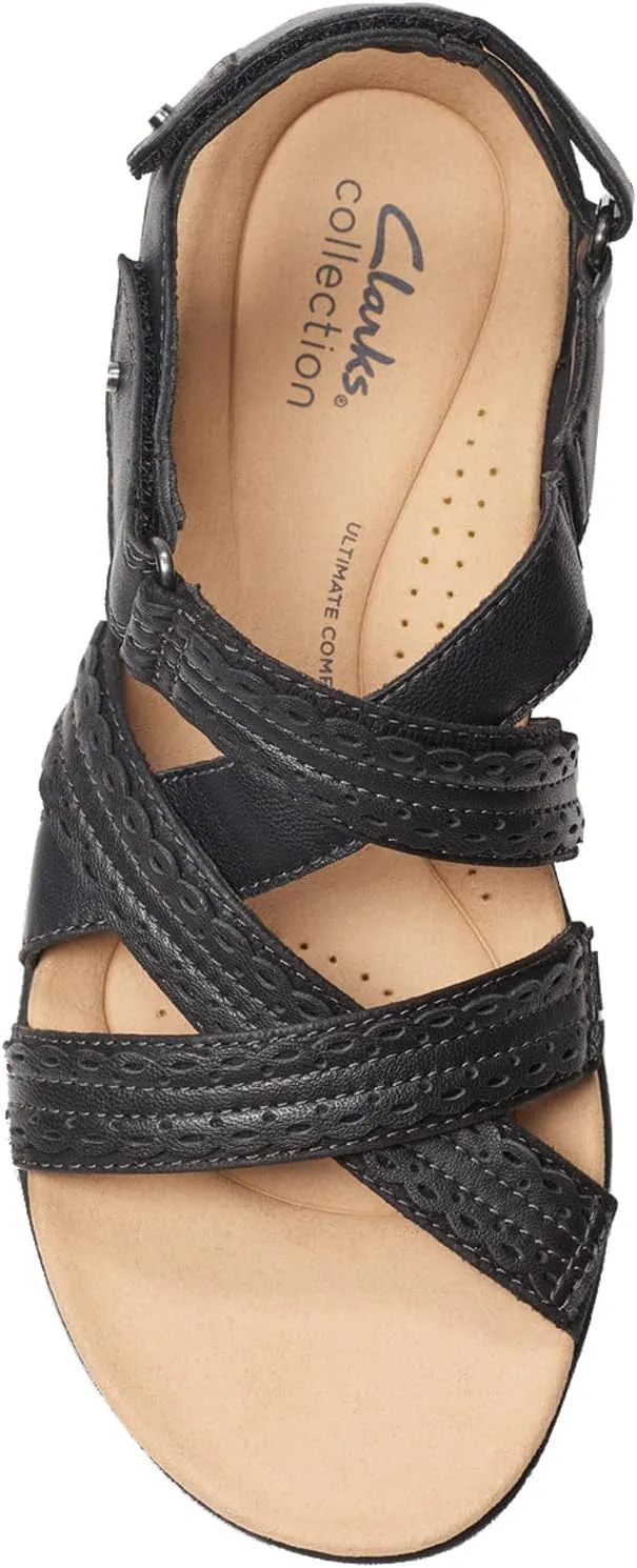 Clarks Womens Laurieann Rena Leather Casual Strappy Sandals