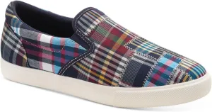 Clubroom Mens Navy Plaid Padded Goring Tate Round Toe Platform Slip On Sneakers Shoes 7 M