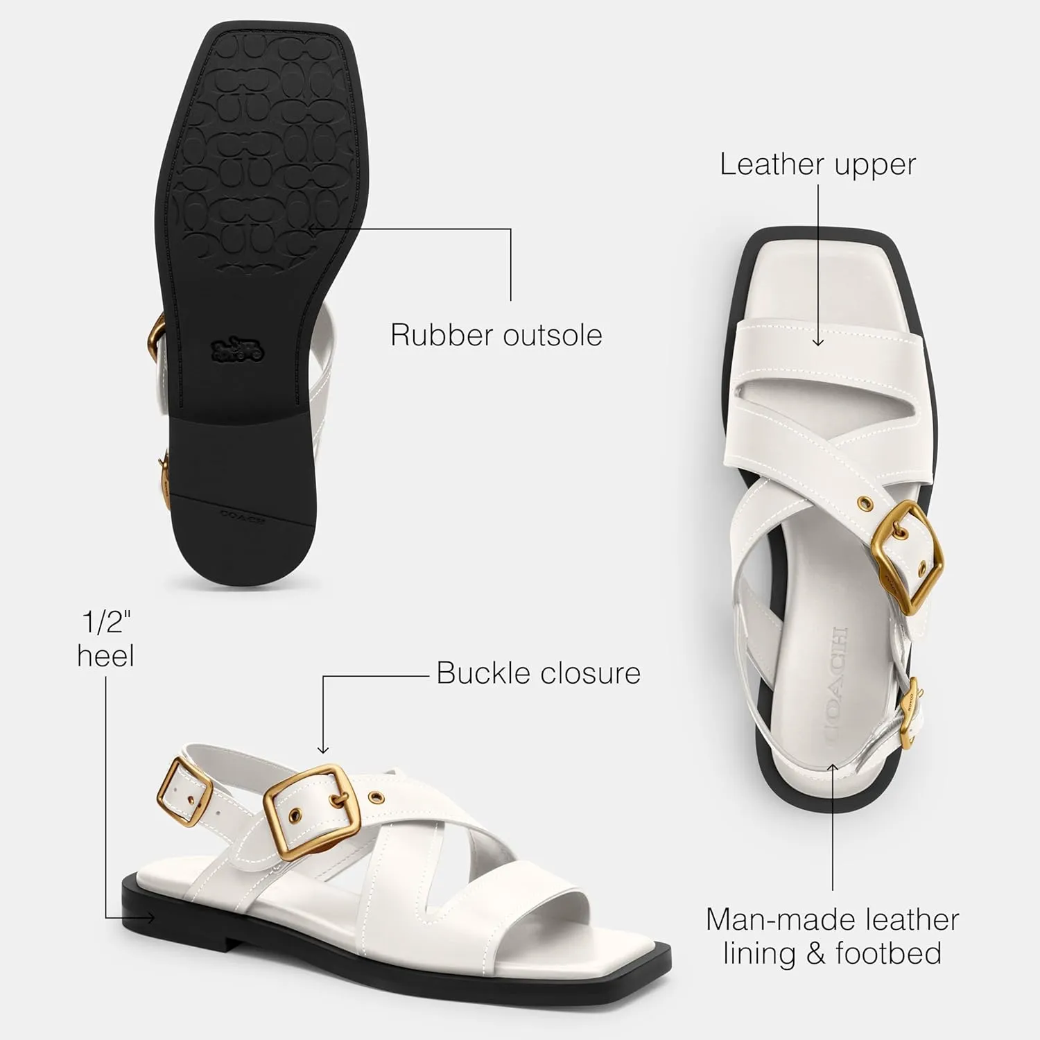Coach Women's Archival Buckle Flat Sandal Platform