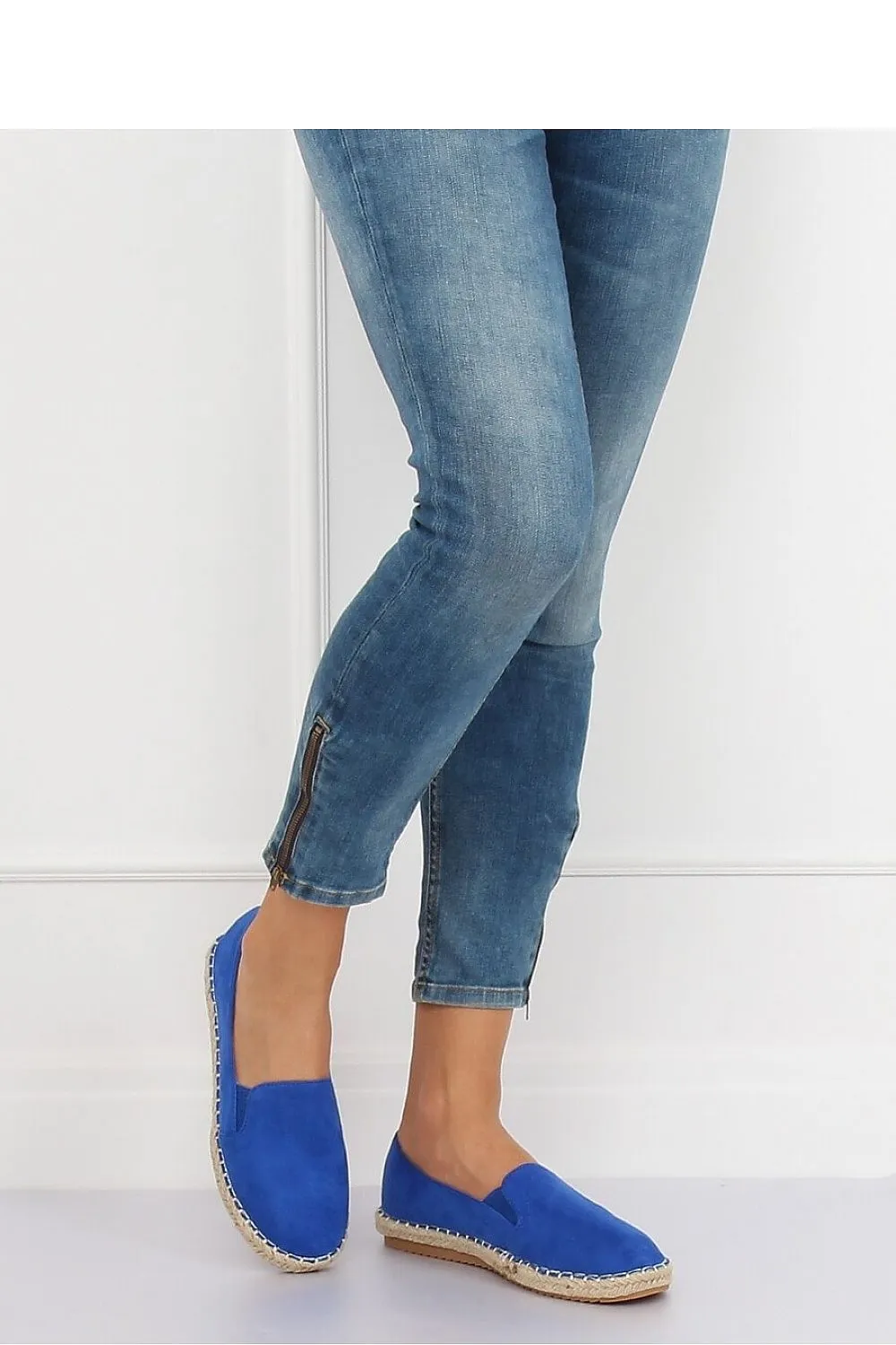 Cobalt Blue Eco-Suede Espadrilles with Jute Stitching