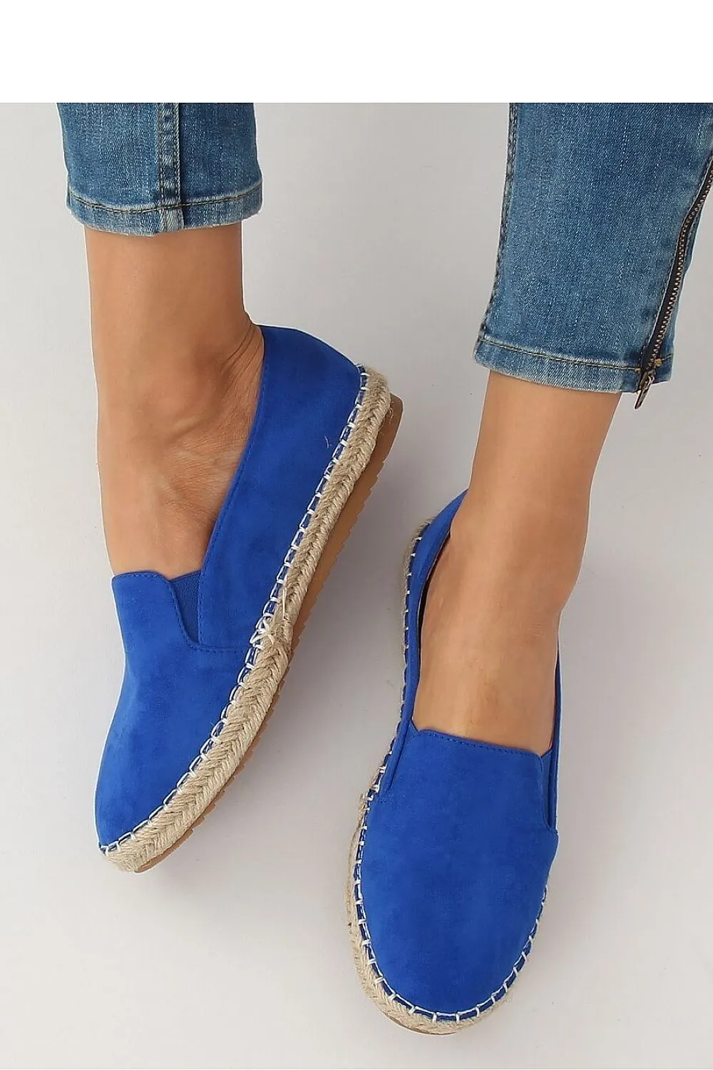 Cobalt Blue Eco-Suede Espadrilles with Jute Stitching