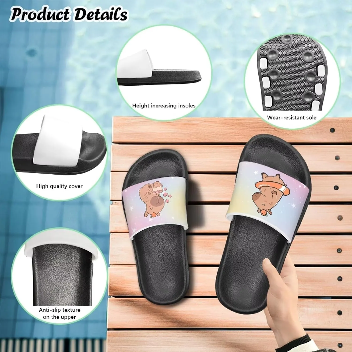 Comfortable Girls Sandals Toddler Kids Shower Shoes Summer Slippers Girls Flip Flops