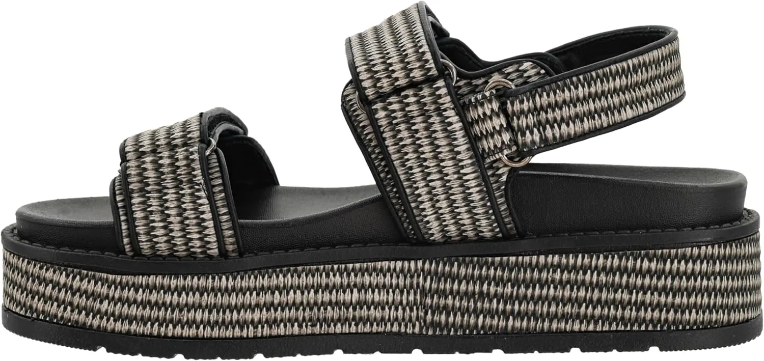 Corkys Footwear Women's Go For It Sandals - Featuring A Chic Two-Strap Design with 2-Inch Platform and Adjustable Hook and Loop Closure for Comfort and Style