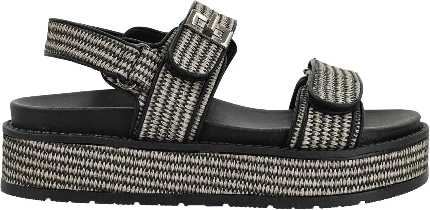 Corkys Footwear Women's Go For It Sandals - Featuring A Chic Two-Strap Design with 2-Inch Platform and Adjustable Hook and Loop Closure for Comfort and Style