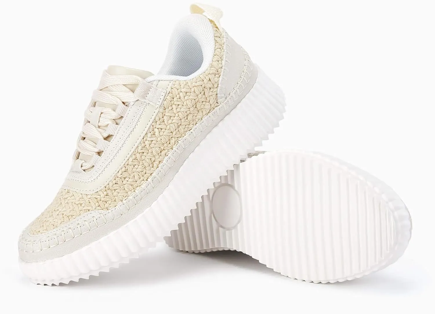 Coutgo Womens Platform Sneakers Lace Up Comfortable Casual Fashion Sneaker Walking Shoes