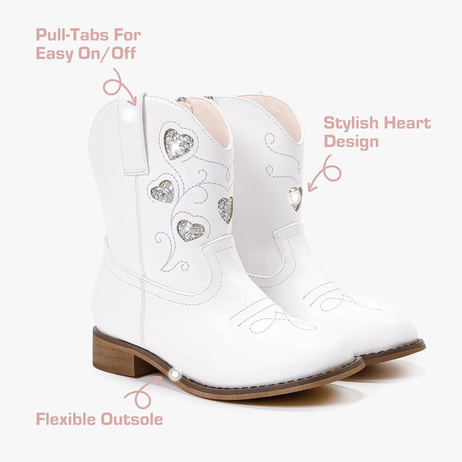 Cowboy Boots for Kids Western Little Girl Cowgirl Boots Toddler Horse Riding Ankle Boots Birthday Party