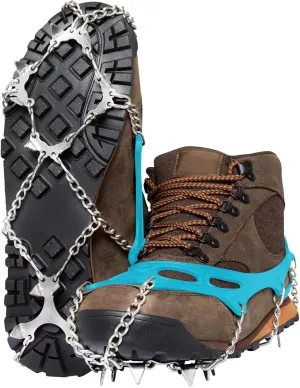 Crampons Ice Cleats for Hiking Spikes By Yatta Life - Professional Winter Boots with 12 Stainless Steel Spikes for Shoes & Boots - Outdoor Camping, Running, Mountaineering Ice & Snow Grips Accessories