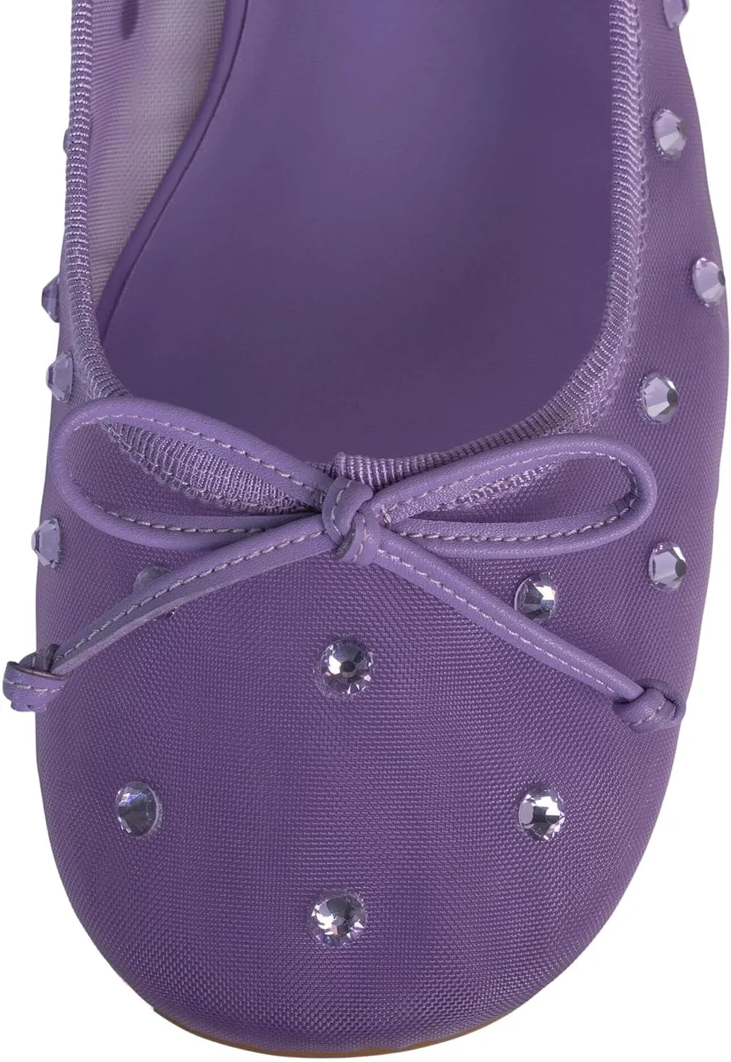 Crystal Mesh Ballet Flats for Women Stretch Band Snip Toe Ballerinas Flats Rhinestone Sparkly Mary Jane Flat Shoes