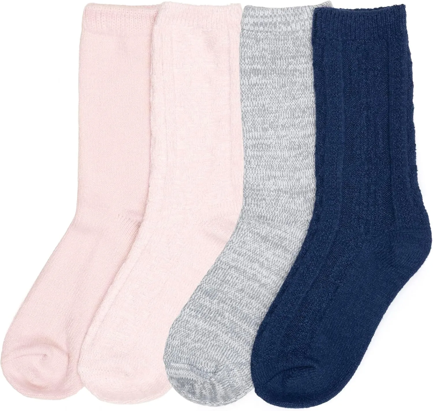 Cuddl Duds Women Super Soft 4 Pair Pack Modern Multicolor Easy Care Crew Boot Socks