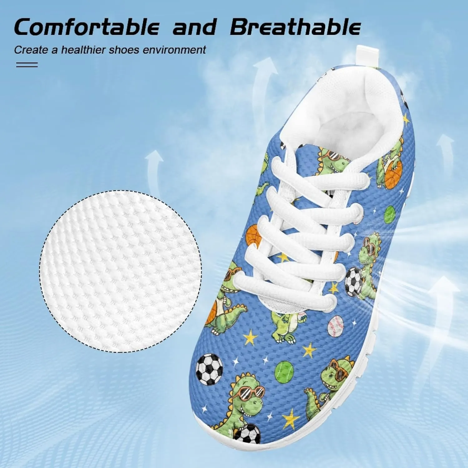 Cumagical Kids Summer Shoes with Laces for Boys Girls Running Sneakers