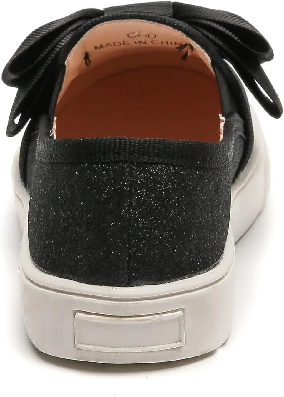DADAWEN Girls Slip On Glitter Sneakers Cute Bow Lazy Tennis Shoes Loafers for Little Girls(Toddler/Little Kid/Big Kid)