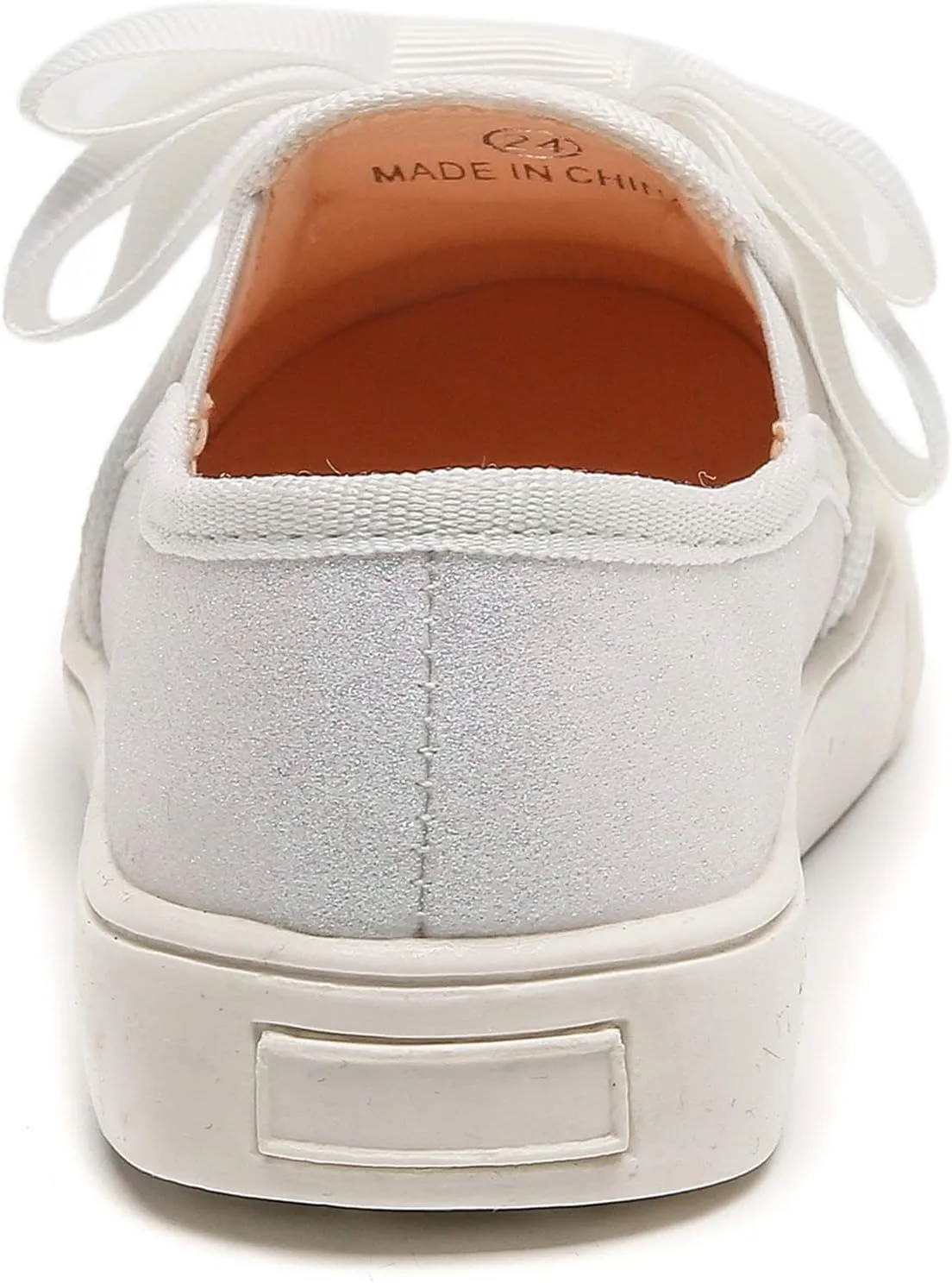 DADAWEN Girls Slip On Glitter Sneakers Cute Bow Lazy Tennis Shoes Loafers for Little Girls(Toddler/Little Kid/Big Kid)