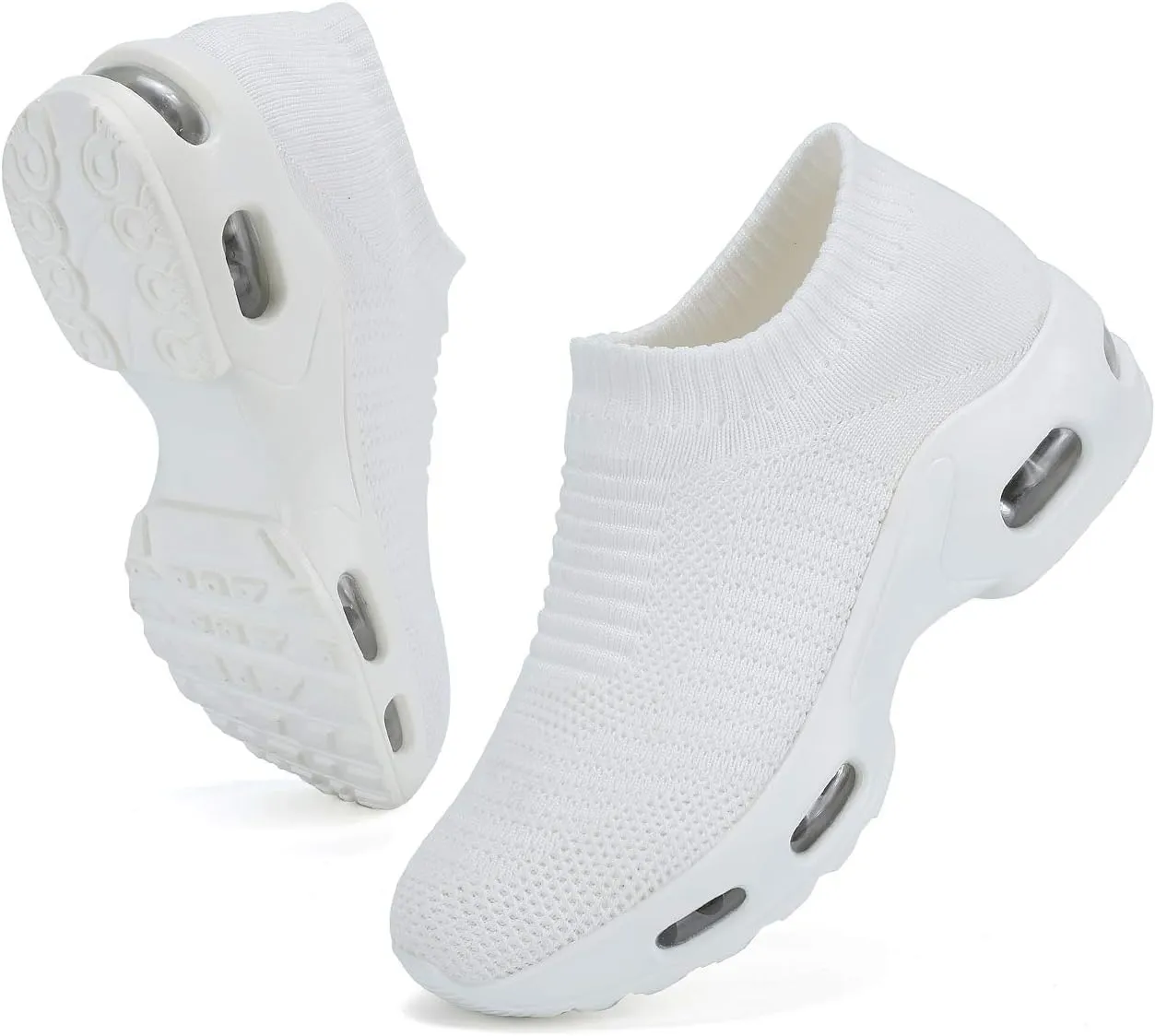 DimaiGlobal Women's Walking Shoes Sock Sneakers Slip On Comfort Mesh Fashion Cushion Lady Girls Modern Jazz Dance Easy Shoes Wedge Platform Loafers