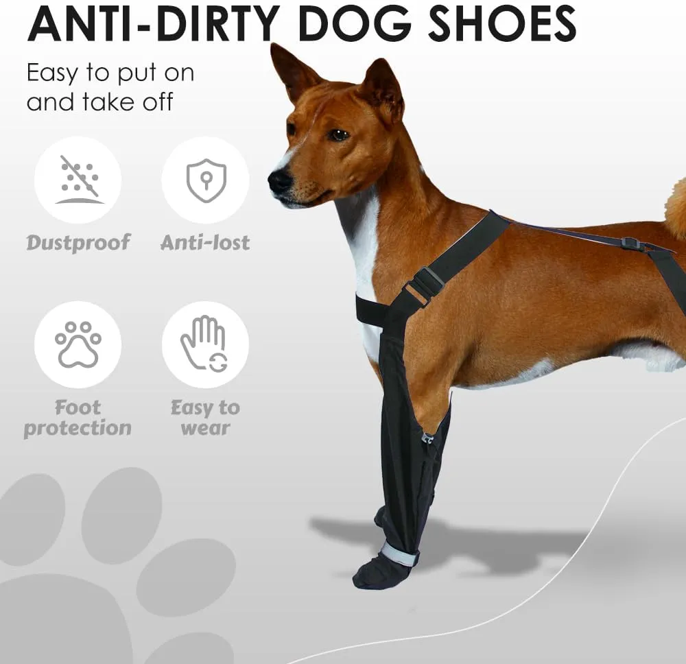 Dog Suspender Booties, 2025 New Dog Paw Boot Leggings Anti-Slip, Canada Pooch Dog Shoes Waterproof, Adjustable Suspender Boots for Dogs Winter Snow Rain Hiking Paws Protector (XL)
