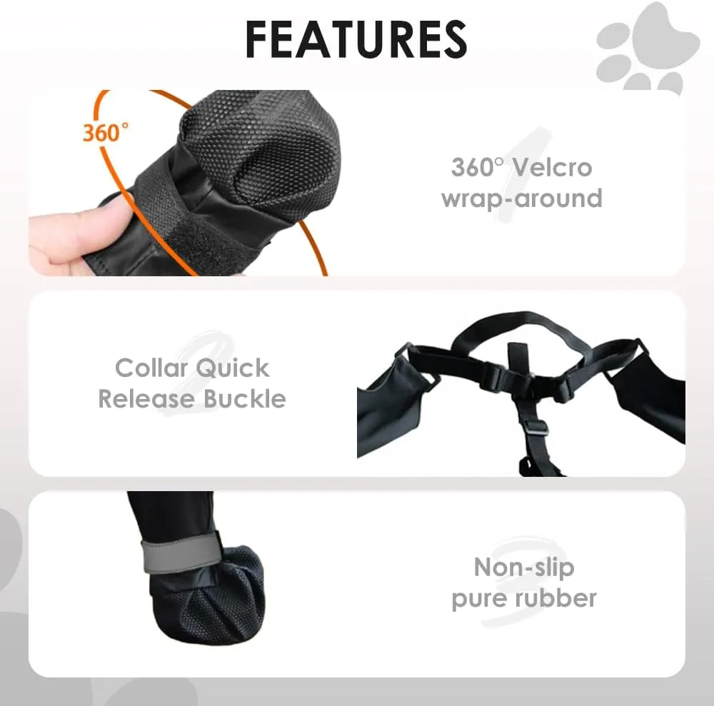 Dog Suspender Booties, 2025 New Dog Paw Boot Leggings Anti-Slip, Canada Pooch Dog Shoes Waterproof, Adjustable Suspender Boots for Dogs Winter Snow Rain Hiking Paws Protector (XL)