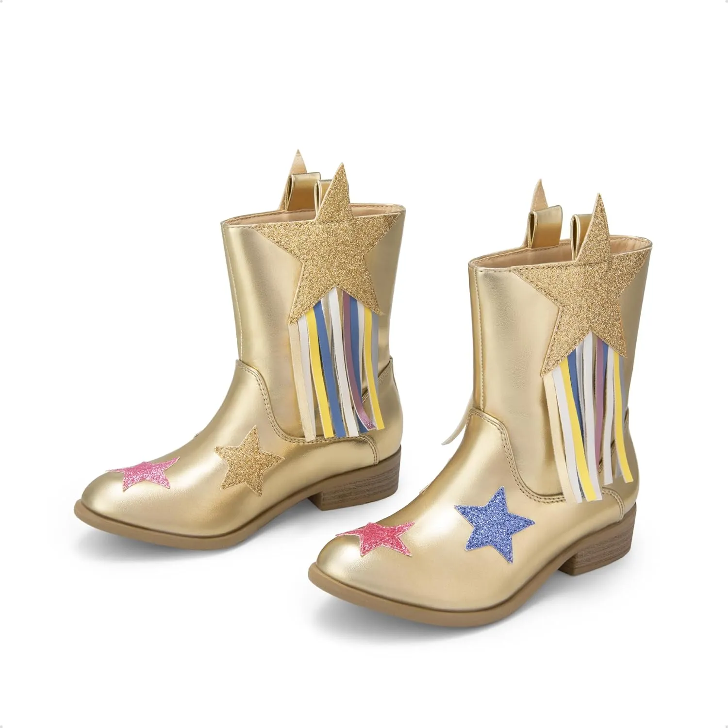 DREAM PAIRS Girls Cowgirl Cowboy Western Mid Calf Tassel Boots