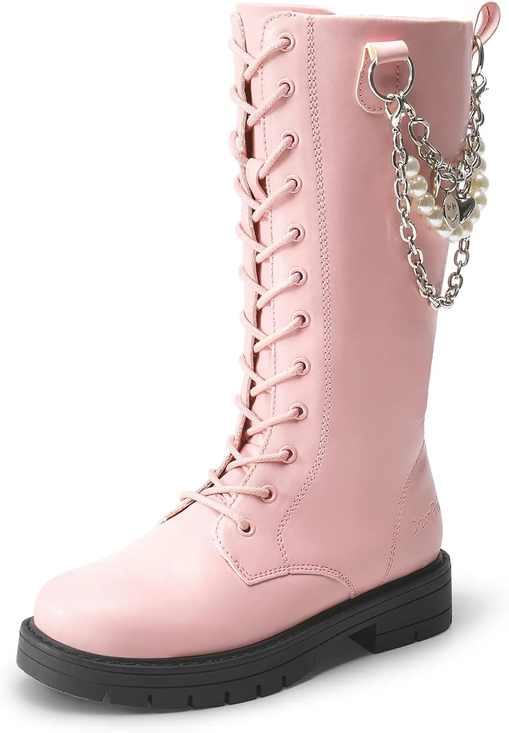 DREAM PAIRS Girls Riding Boots Knee High Side Zipper Mid Calf Shoes Little Kid/Big Kid