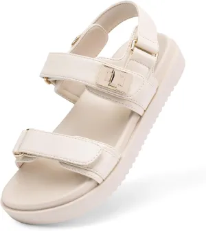DREAM PAIRS Girls Sandals Casual Open Toe Two Adjustable Strapped Sandals with Hook and Loop for Little Kid/Big Kid