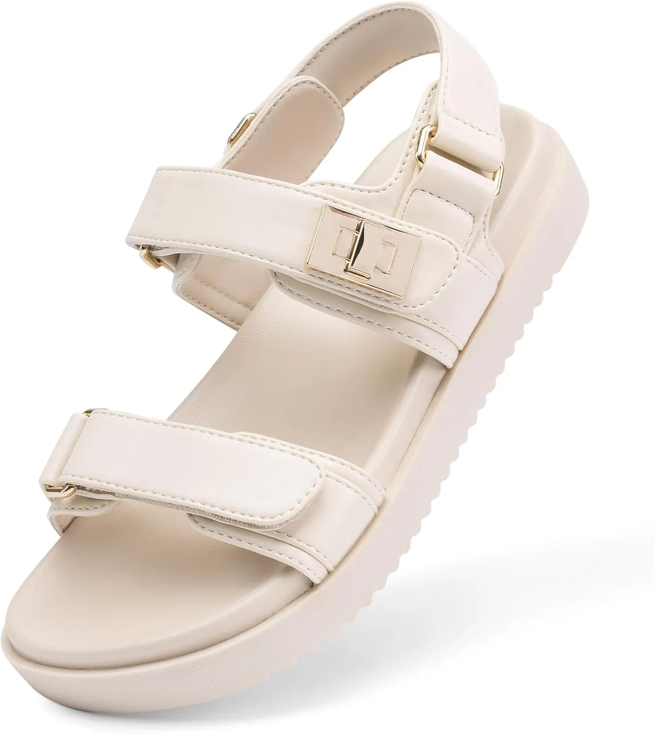 DREAM PAIRS Girls Sandals Casual Open Toe Two Adjustable Strapped Sandals with Hook and Loop for Little Kid/Big Kid