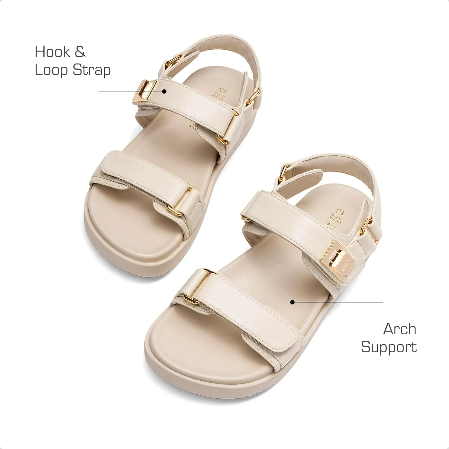 DREAM PAIRS Girls Sandals Casual Open Toe Two Adjustable Strapped Sandals with Hook and Loop for Little Kid/Big Kid