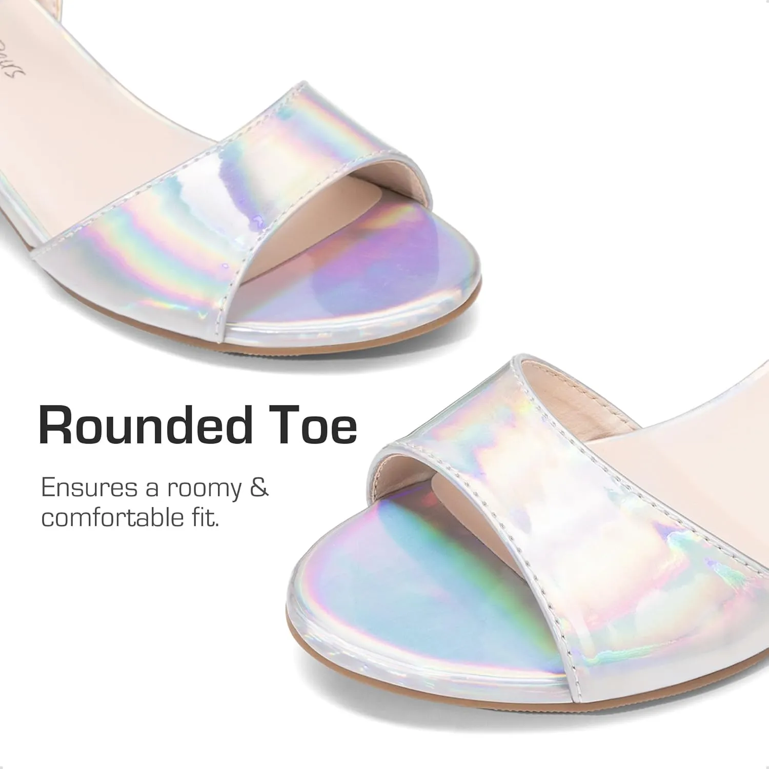 DREAM PAIRS Girls Sandals Chunky Pump Ankle Strap High Heels Dress Open Toe Flower Wedding Party for Little Big Kid