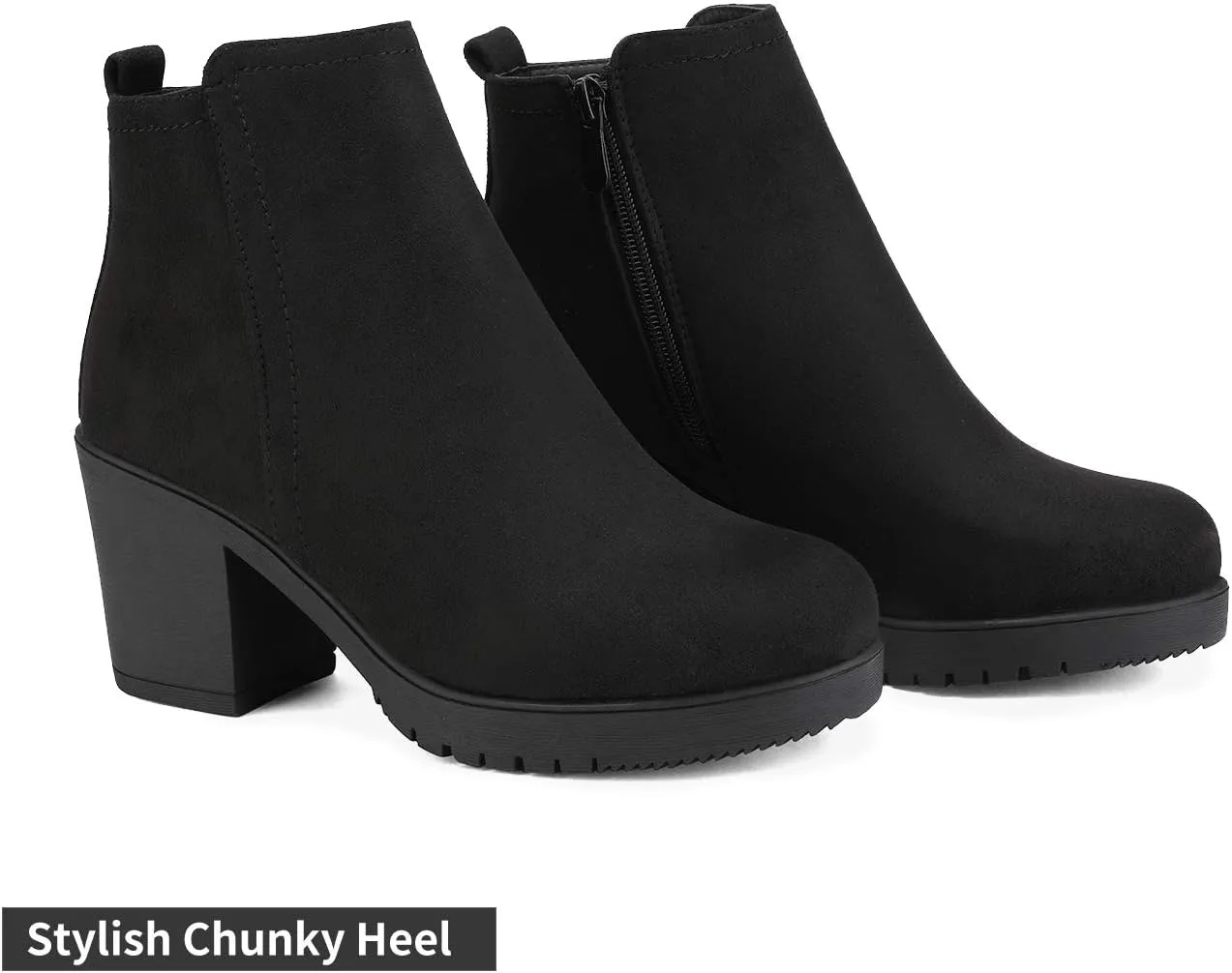 DREAM PAIRS Women's Ankle Boots Chunky Heel Platform Fall Heeled Short Booties Shoes
