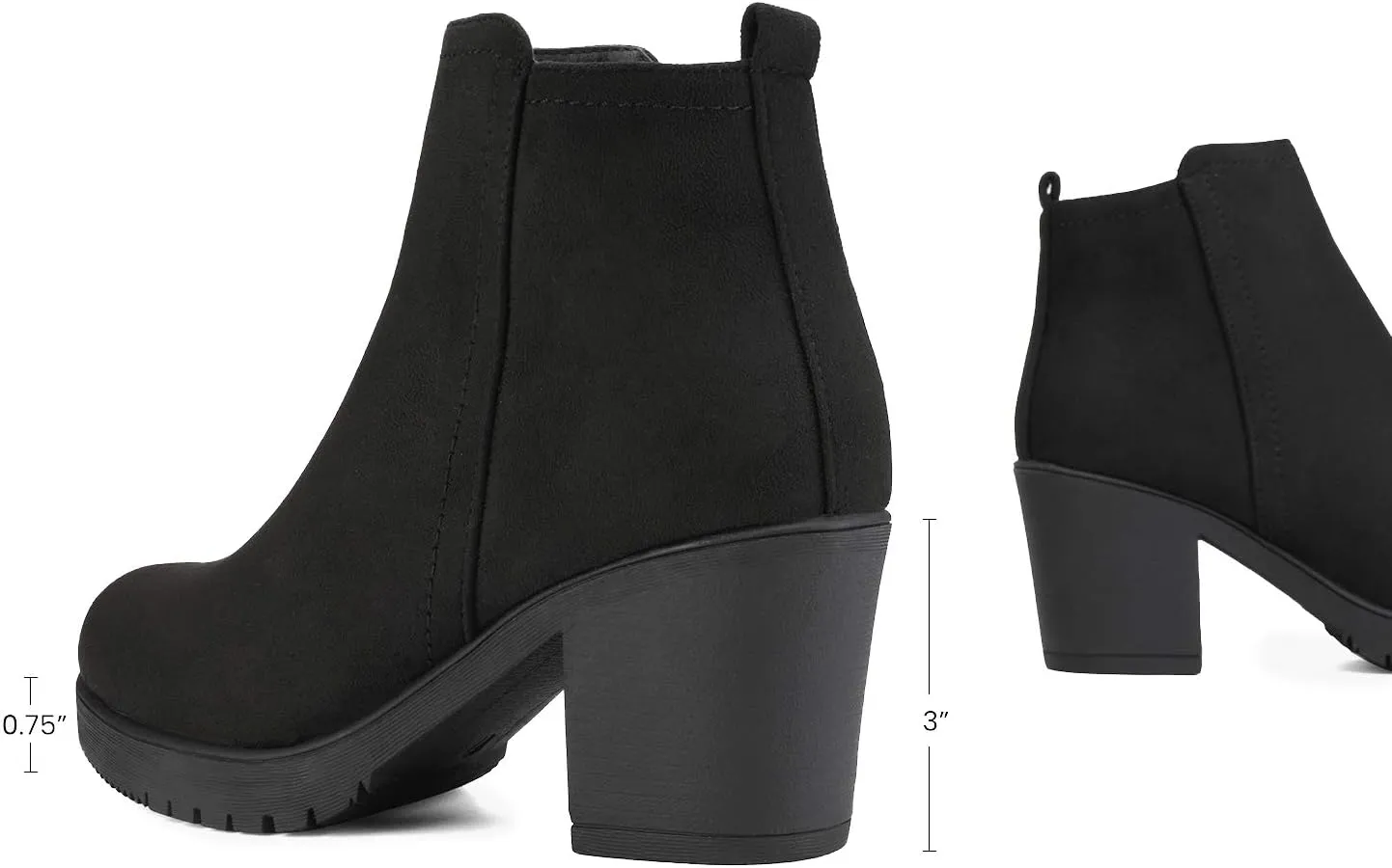 DREAM PAIRS Women's Ankle Boots Chunky Heel Platform Fall Heeled Short Booties Shoes