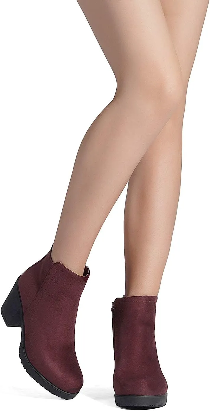 DREAM PAIRS Women's Ankle Boots Chunky Heel Platform Fall Heeled Short Booties Shoes