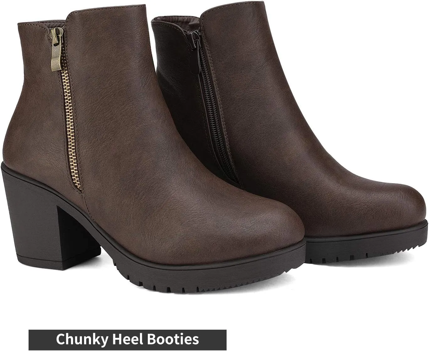 DREAM PAIRS Women's Ankle Boots Chunky Heel Platform Fall Heeled Short Booties Shoes