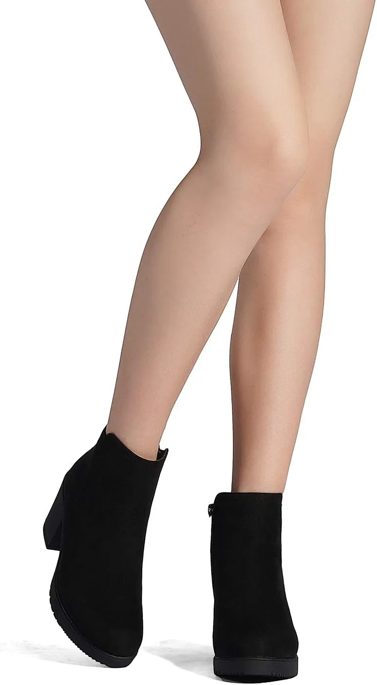 DREAM PAIRS Women's Ankle Boots Chunky Heel Platform Fall Heeled Short Booties Shoes