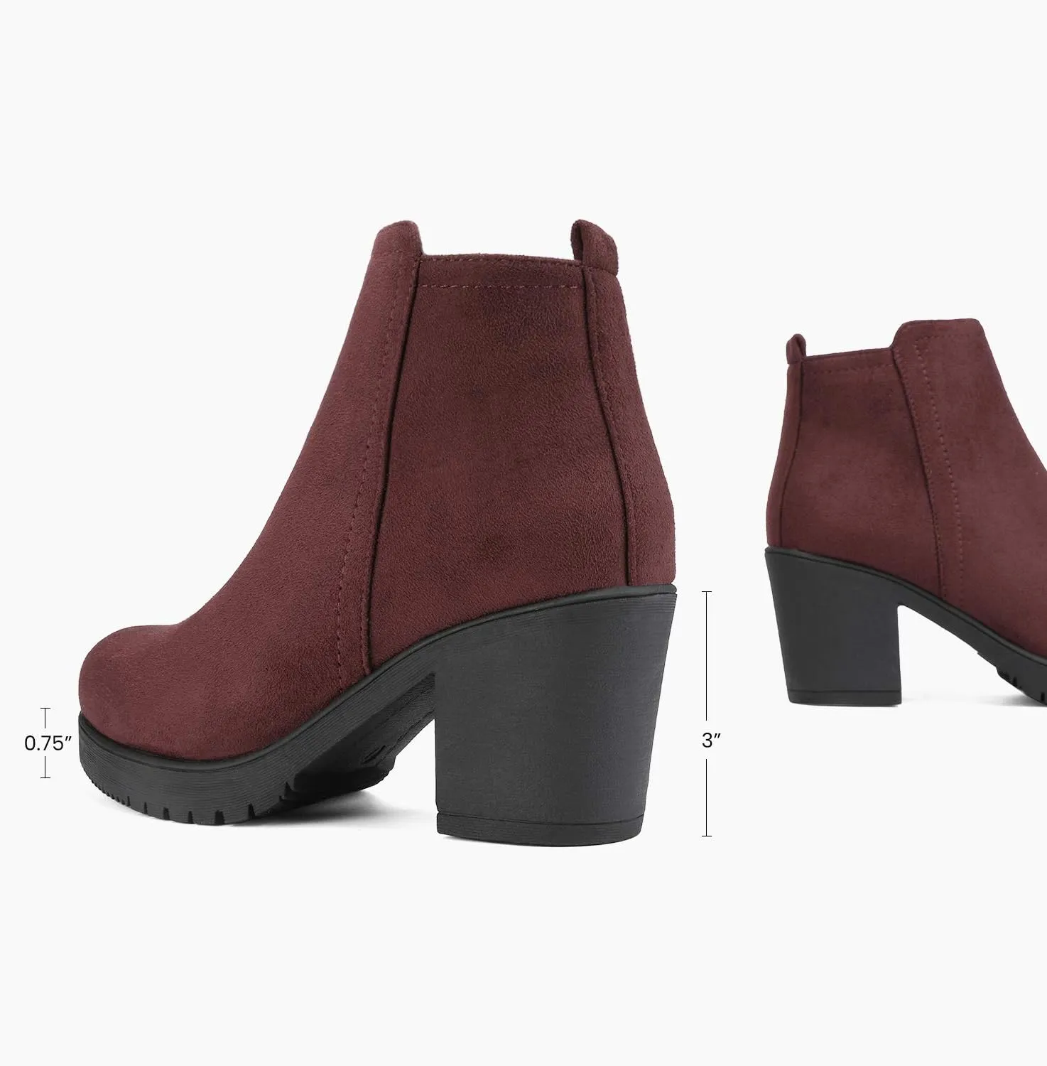 DREAM PAIRS Women's Ankle Boots Chunky Heel Platform Fall Heeled Short Booties Shoes